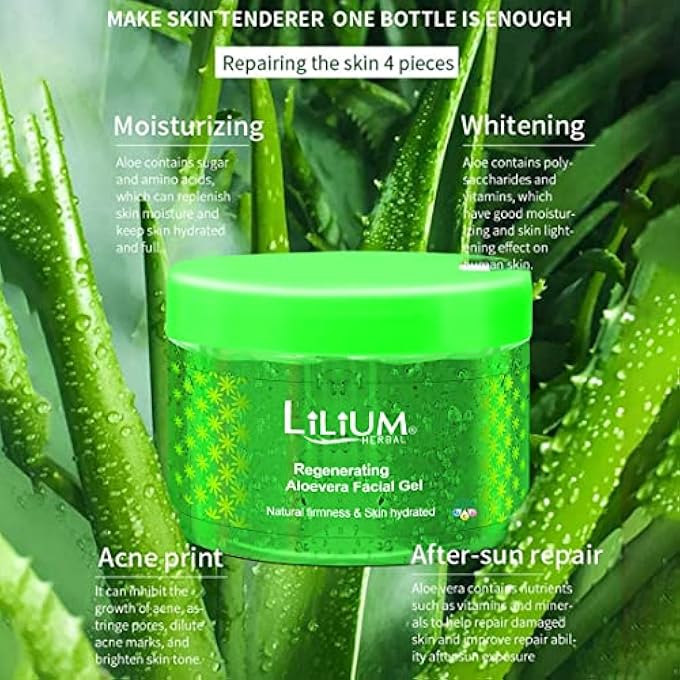LILIUM ALOE VERA FACIAL GEL 500ML PACK OF 2 - Image 3